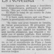 Isidora Aguirre también es novelista