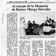 Al rescate de la memoria de Romeo Murga Sierralta  [artículo].