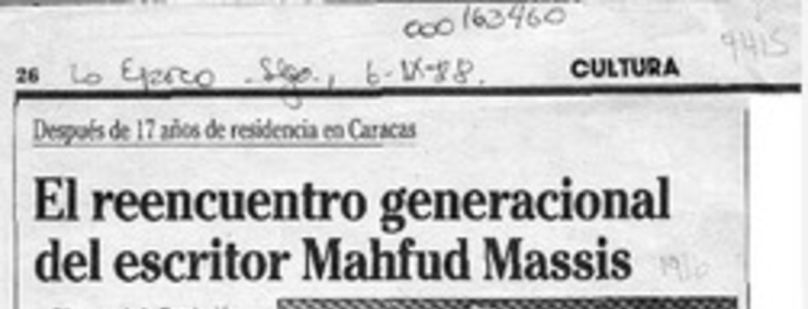 El reencuentro generacional del escritor Mahfud Massis