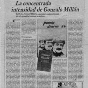 La concentrada intensidad de Gonzalo Millán  [artículo] Soledad Bianchi.