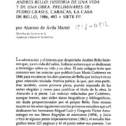 Fernando Murillo Rubiera, Andrés Bello, historia de una vida y de una obra, preliminares de Pedro Grases
