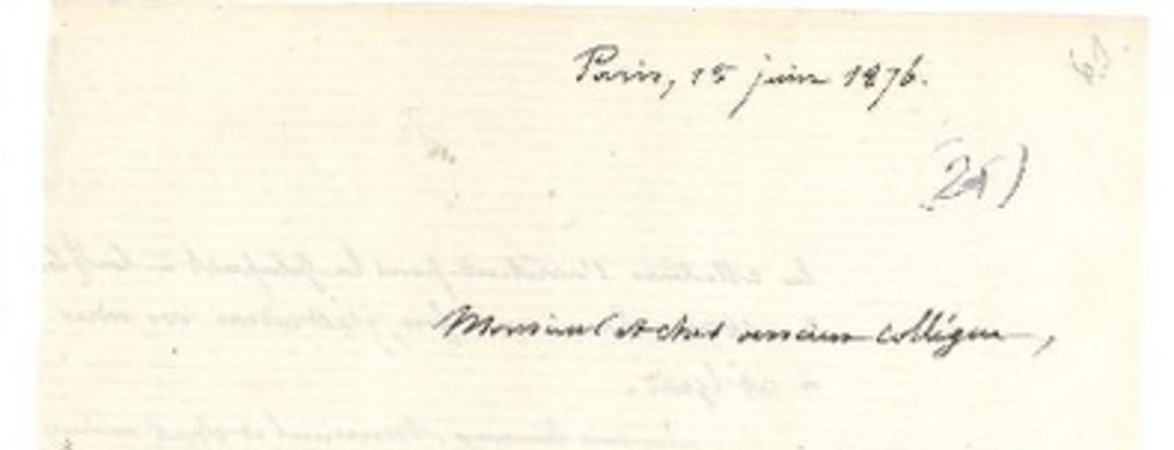 [Carta] 1876 jun. 15, París, Francia [a] Ramón Briseño