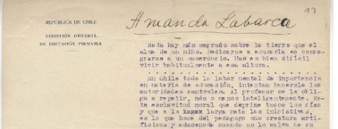 [La enseñanza]