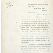 [Carta] 1913 agosto 26, Santiago, Chile [a] Carlos Silva Cruz