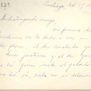 [Tarjeta] 1959 noviembre 19, Santiago, [Chile] [a] Joaquín Edwards Bello