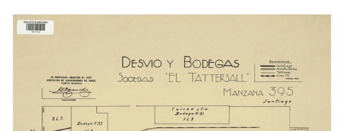 Desvío y bodegas Sociedad "El Tattersall" : Manzana 395