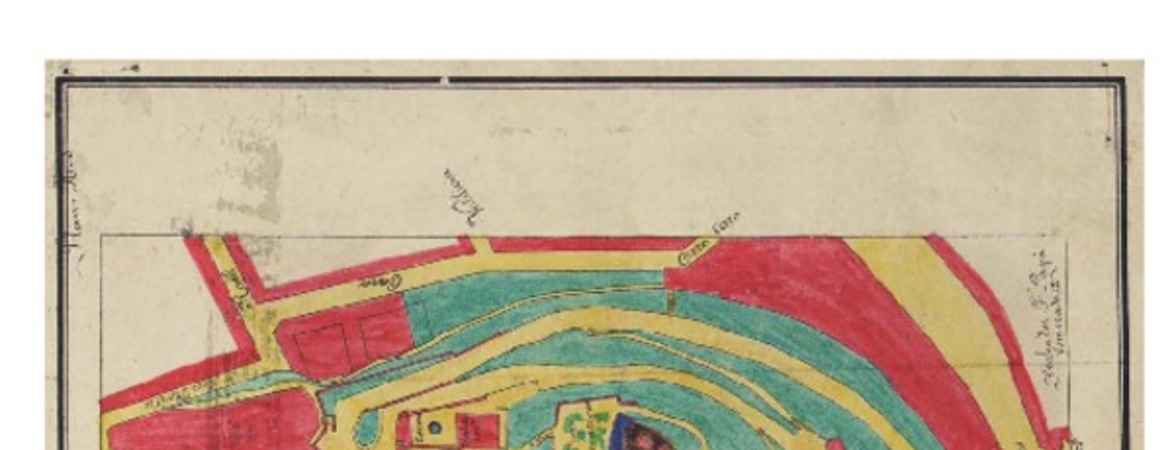 Plano del Cerro Santa Lucia levantado en 1898 por don Manuel H. Concha, Director de Obras Municipales