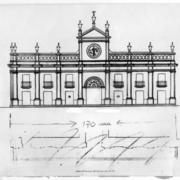 [Edificio del Real Palacio del Tribunal del Consulado, en el cual funcionó la Biblioteca Nacional desde 1886 hasta 1925 : dibujo]