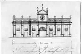 [Edificio del Real Palacio del Tribunal del Consulado, en el cual funcionó la Biblioteca Nacional desde 1886 hasta 1925 : dibujo]