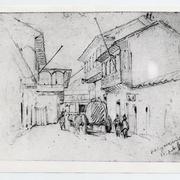 [Dibujo de una calle de Valparaíso, con un carruaje. 1834]