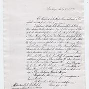 [Decreto del Presidente de la República, Manuel Bulnes, nombrando Rector de la Universidad de Chile, a Don Andrés Bello, y a los Decanos de facultad de la misma, fechado en julio 21 de 1843, dirigida Al Secretario de la Facultad de Ciencias Matemáticas y Físicas de la Universidad de Chile, Don Ignacio Domeyko y firmado por el Ministro de Justicia, Culto e Instrucción Pública, Sr. Manuel Montt]