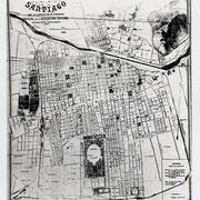 Plano Jeneral de la Ciudad de Santiago con la numeración de manzanas. [Plano] Oficial de la Asociación Chilena de Aseguradores contra incendios, 1902