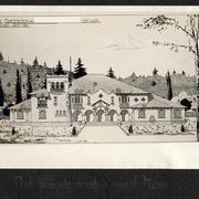 [Album Museo de Historia Natural de Concepción: Dibujo a plumilla del Proyecto de la fachada del edificio del Museo; Autor: Arquitecto A[rnoldo] Michaelsen]