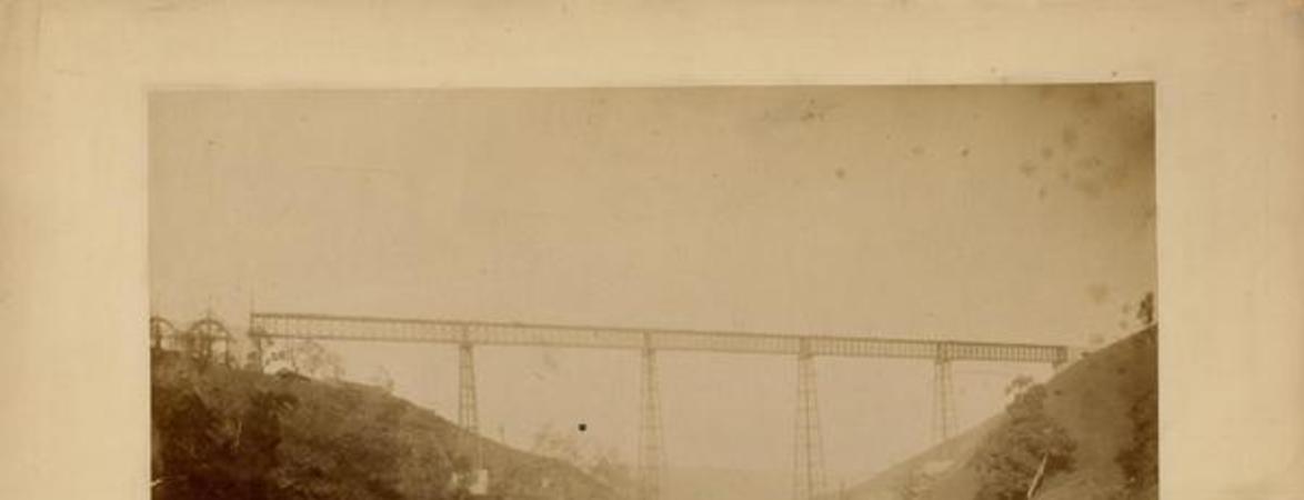 Construcción del viaducto de Malleco