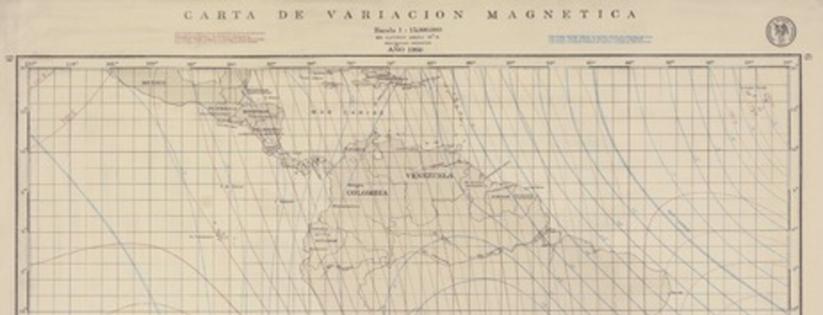 Carta de variación magnética, año 1960