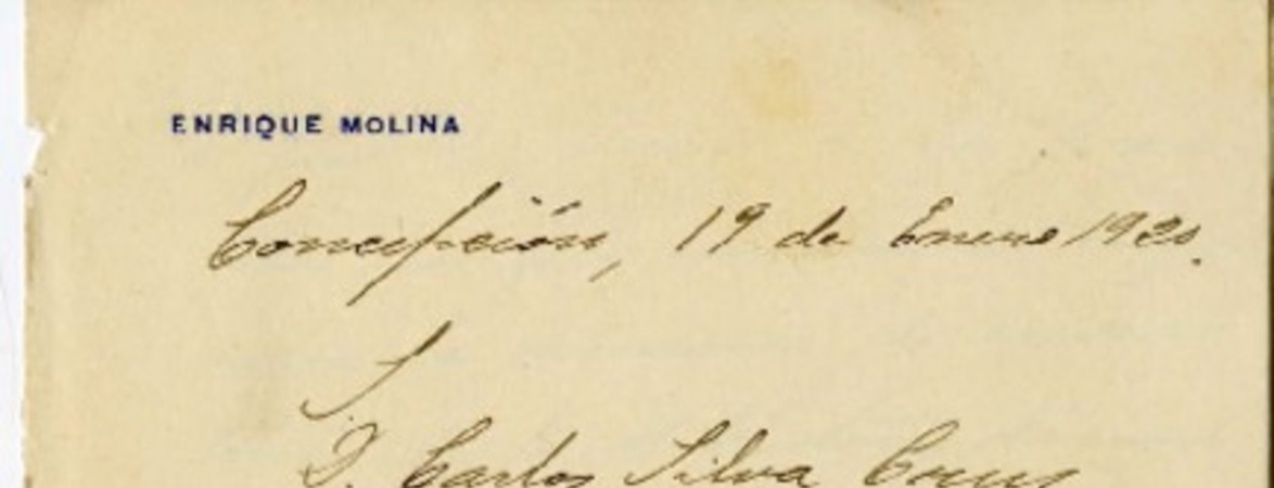 [Carta] 1920 enero 19, Concepción, Chile [a] Carlos Silva Cruz
