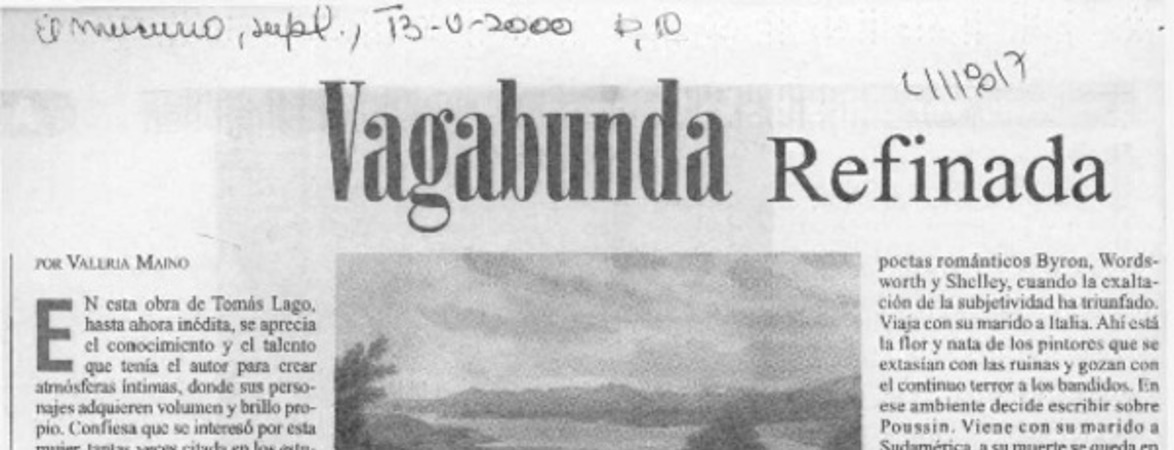 Vagabunda refinada  [artículo] Valeria Maino