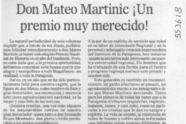 Don Mateo Martinic, Un premio muy merecido!  [artículo]