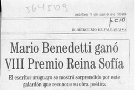 Mario Benedetti ganó VIII Premio Reina Sofía