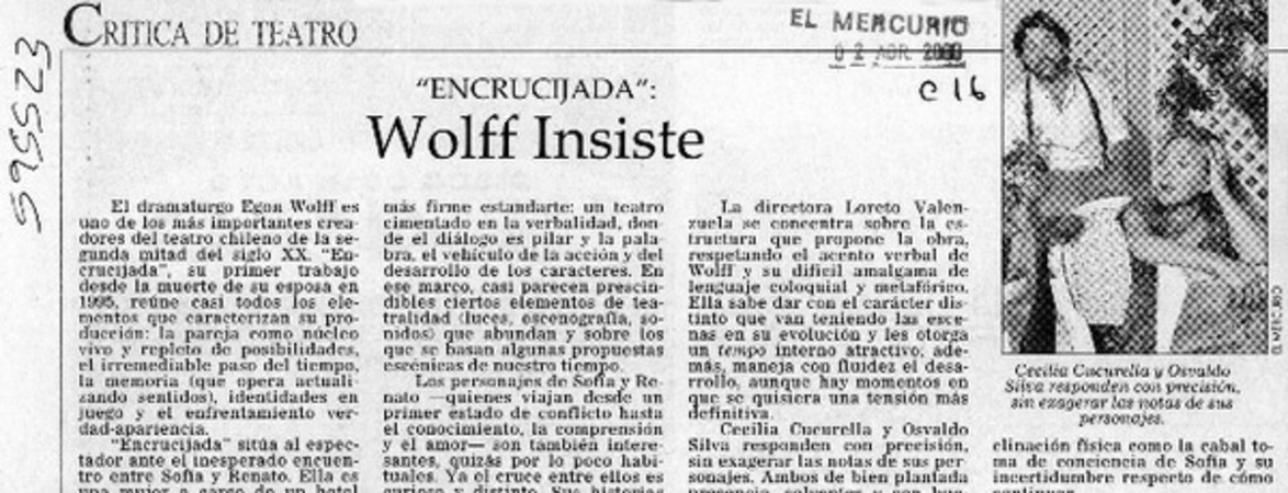 Wolff insiste  [artículo] Juan Antonio Muñoz H.