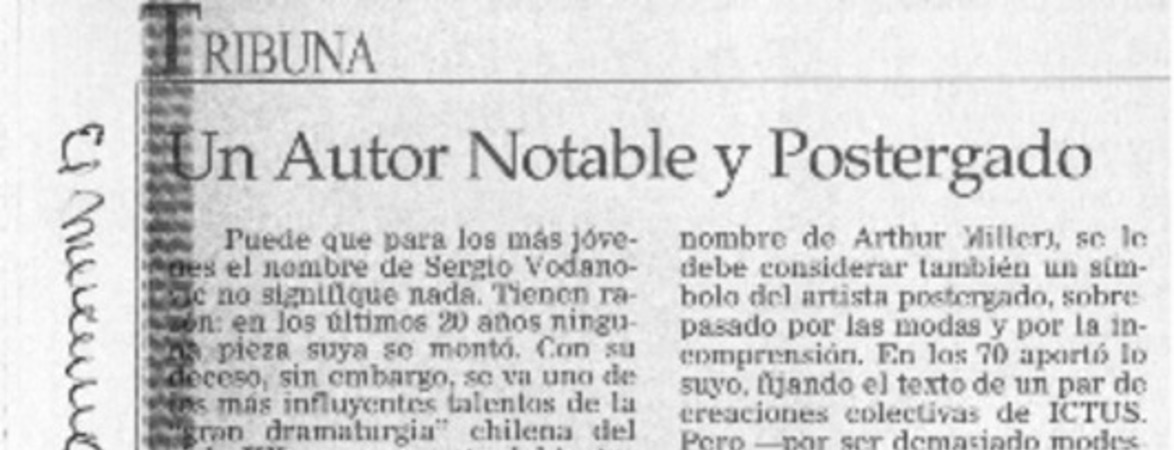 Un autor notable y postergado  [artículo] Pedro Labra Herrera