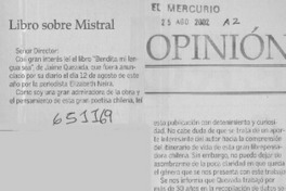 Libro sobre Mistral  [artículo] Eda Cleary Diabruno