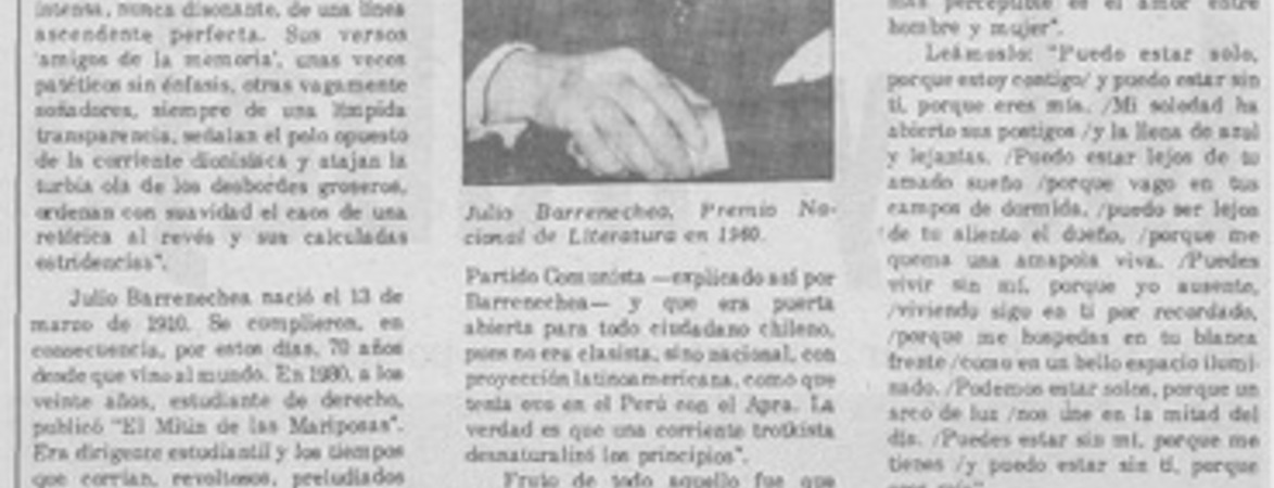 Vida y poesía de Julio Barrenechea