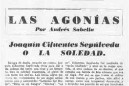 Joaquín Cifuentes Sepúlveda o la soledad