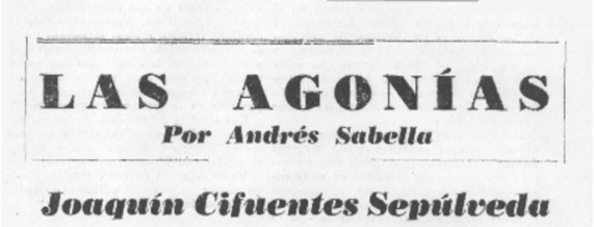 Joaquín Cifuentes Sepúlveda o la soledad