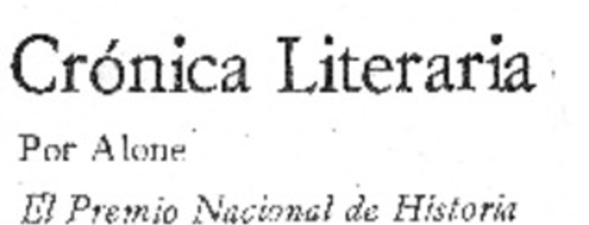 El Premio nacional de historia