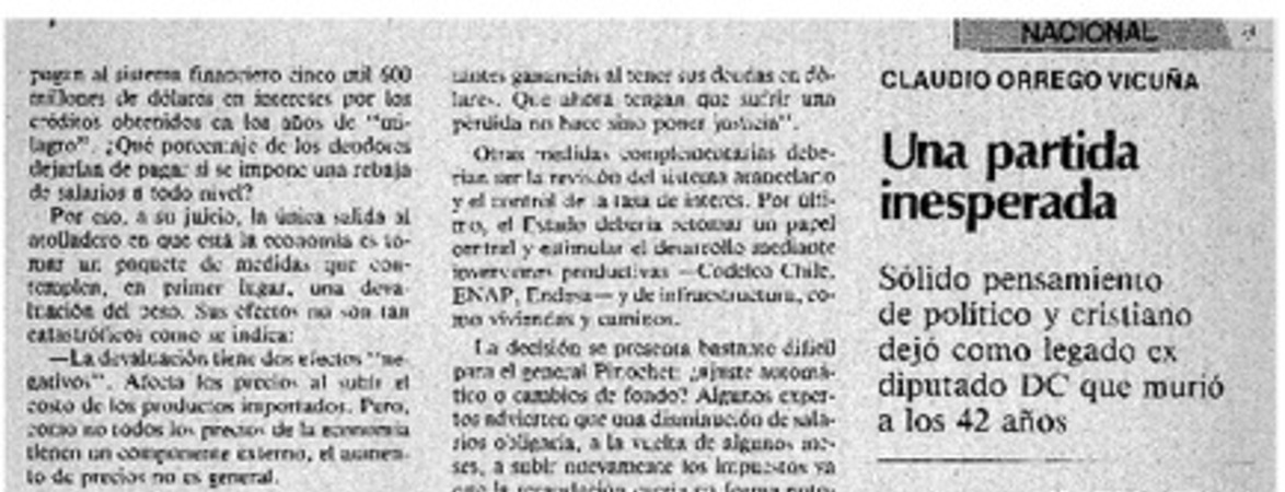 Una partida inesperada:_ [entrevista]