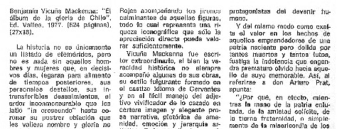 Benjamín Vicuña Mackenna: "el álbum de la historia de Chile"