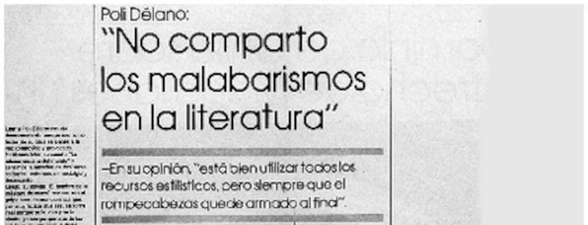 No comparto los malabarismo en la literatura": [entrevista]