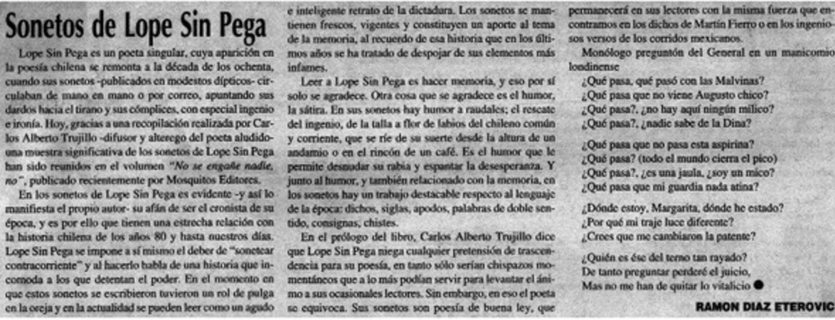 Sonetos de Lope sin pega