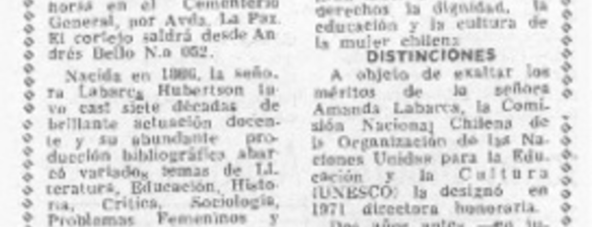 Murió Amanda Labarca.