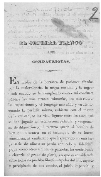 El jeneral Blanco a sus compatriotas.