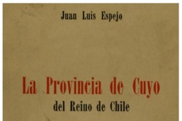 La provincia de Cuyo del reino de Chile