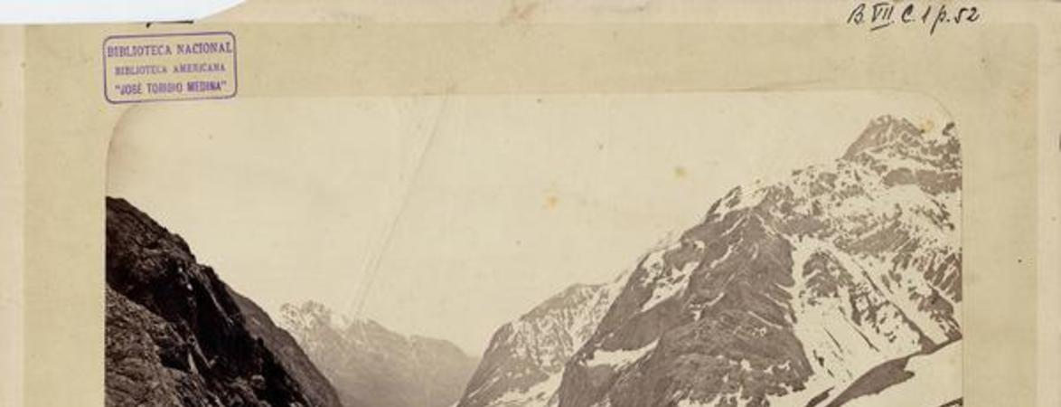 [Vista del valle con sus cumbres nevadas] Baños de Cauquenes