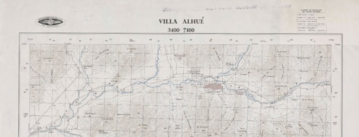 Villa Alhué 3400 - 7100 [material cartográfico] : Instituto Geográfico Militar de Chile.