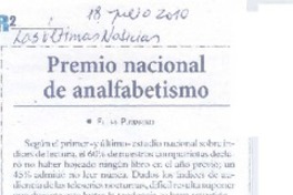 Premio Nacional de analfabetismo