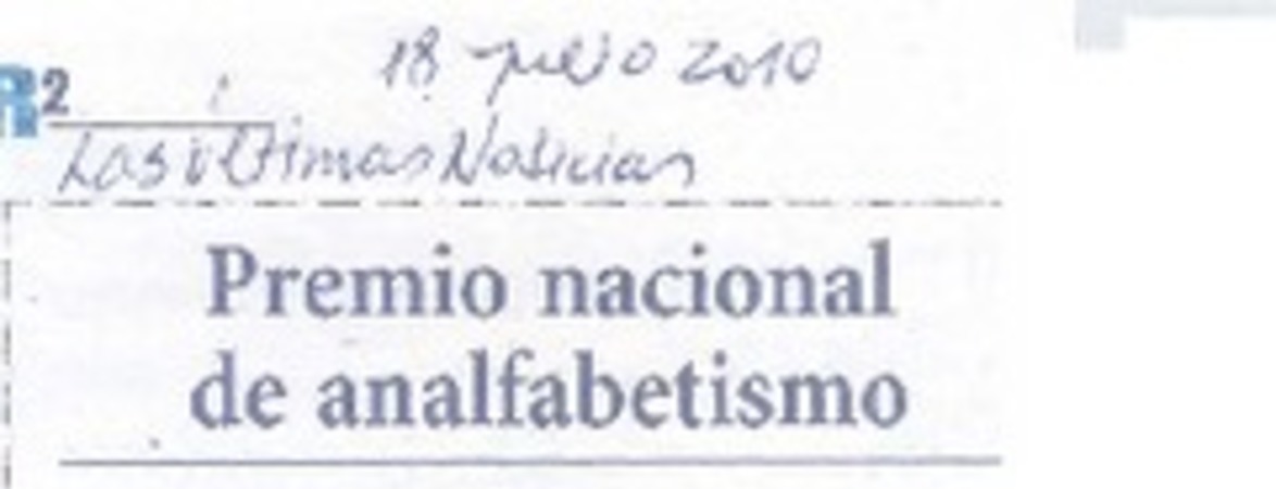 Premio Nacional de analfabetismo