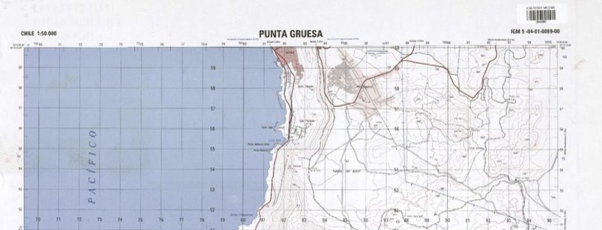 Punta Gruesa (20°15'13.00"-70°00'06.06") [material cartográfico] : Instituto Geográfico Militar de Chile.