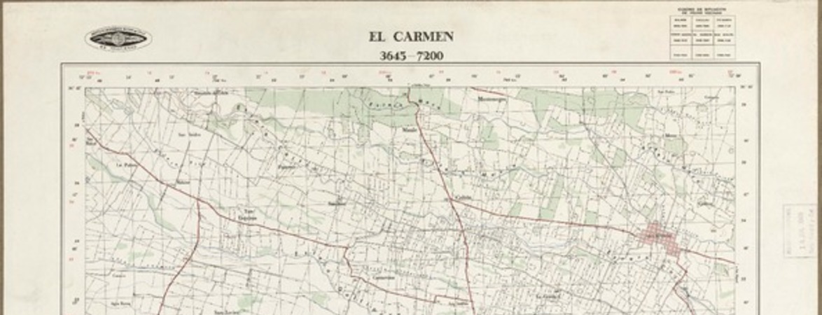 El Carmen 3645 - 7200 [material cartográfico] : Instituto Geográfico Militar de Chile.