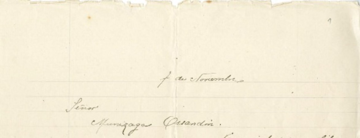 [Carta] [1914] noviembre 7, Santiago, Chile [a] Julio Munizaga  [manuscrito] María Monvel.