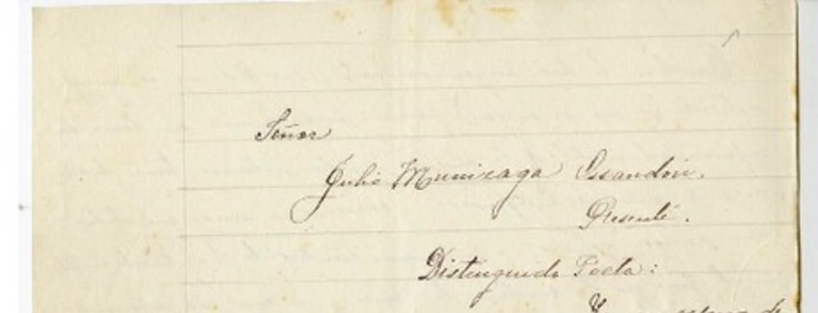 [Carta] [1916] Santiago, Chile [a] Julio Munizaga  [manuscrito] María Monvel.