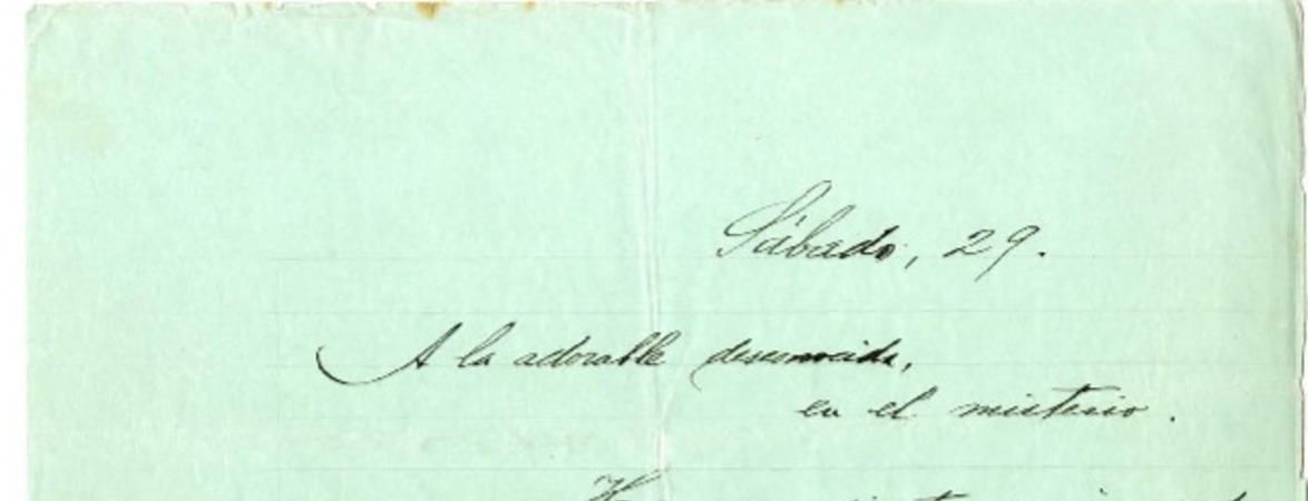 [Carta] [1914] sábado 29, Santiago, Chile [a] María Monvel  [manuscrito] Julio Munizaga Ossandón.