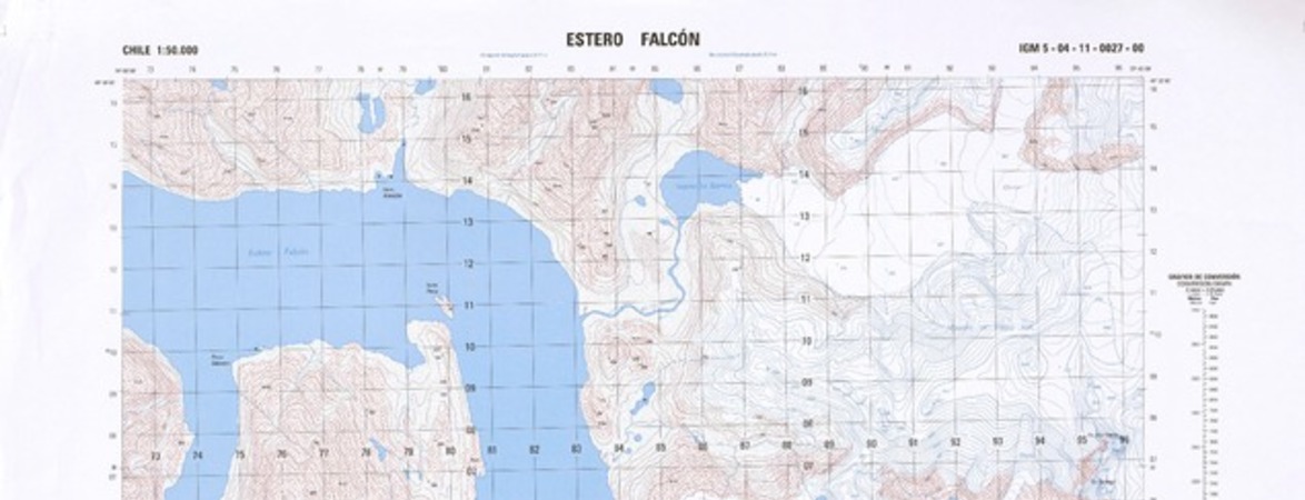 Estero Falcón (49° 30' 00" - 73° 40' 00")  [material cartográfico] Instituto Geográfico Militar de Chile.