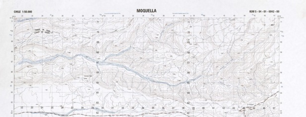 Moquella (19°15'-69°30') [material cartográfico] : Instituto Geográfico Militar de Chile.