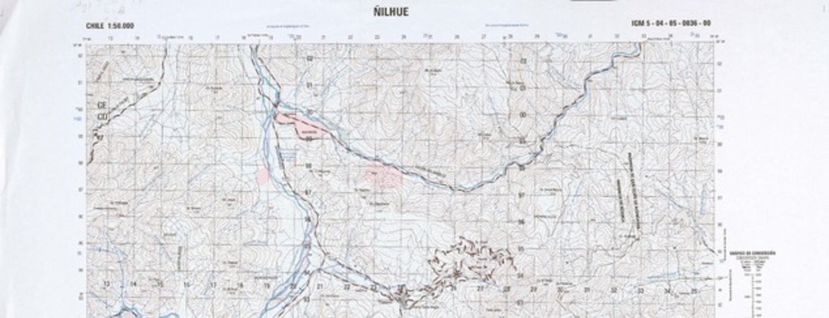 Ñilhue E-036 (32° 30'- 70° 45') [material cartográfico] preparado y publicado por el Instituto Geográfico Militar.