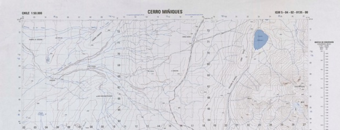 Cerro Miñiques 23°45' - 67°45' [material cartográfico] : Instituto Geográfico Militar de Chile.